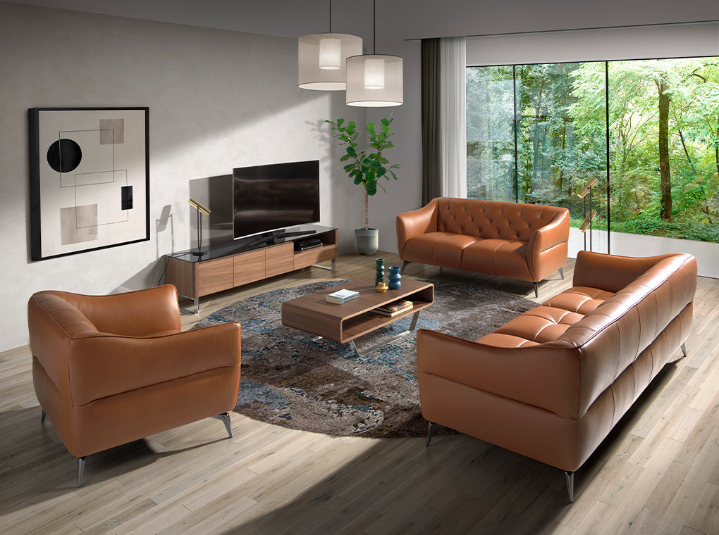 Comoda TV din Nuc si Sticla Neagra Angel Cerda