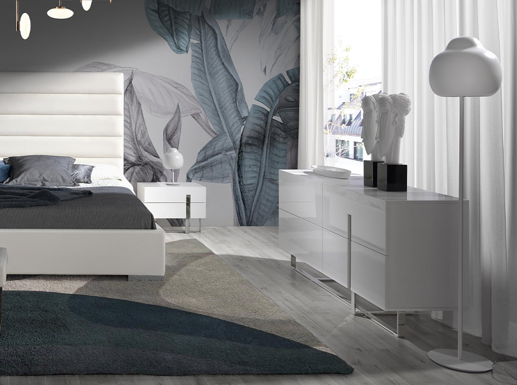 Comoda alba cu picioare din otel Angel Cerda