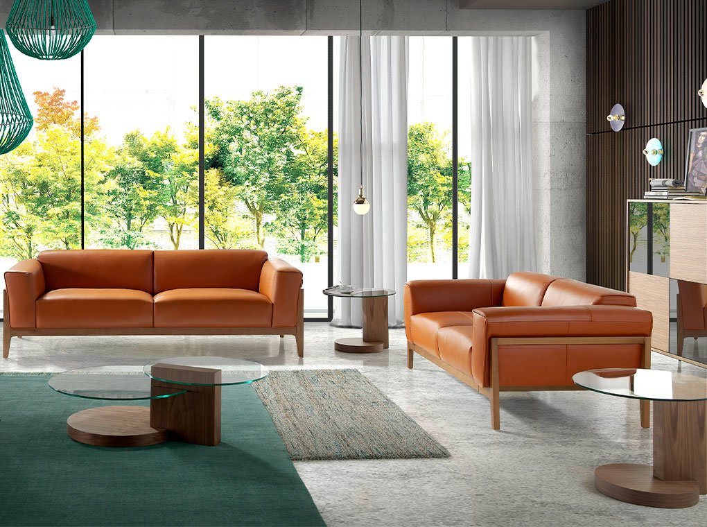 Bufet din Nuc cu Usi din Sticla Neagra Angel Cerda