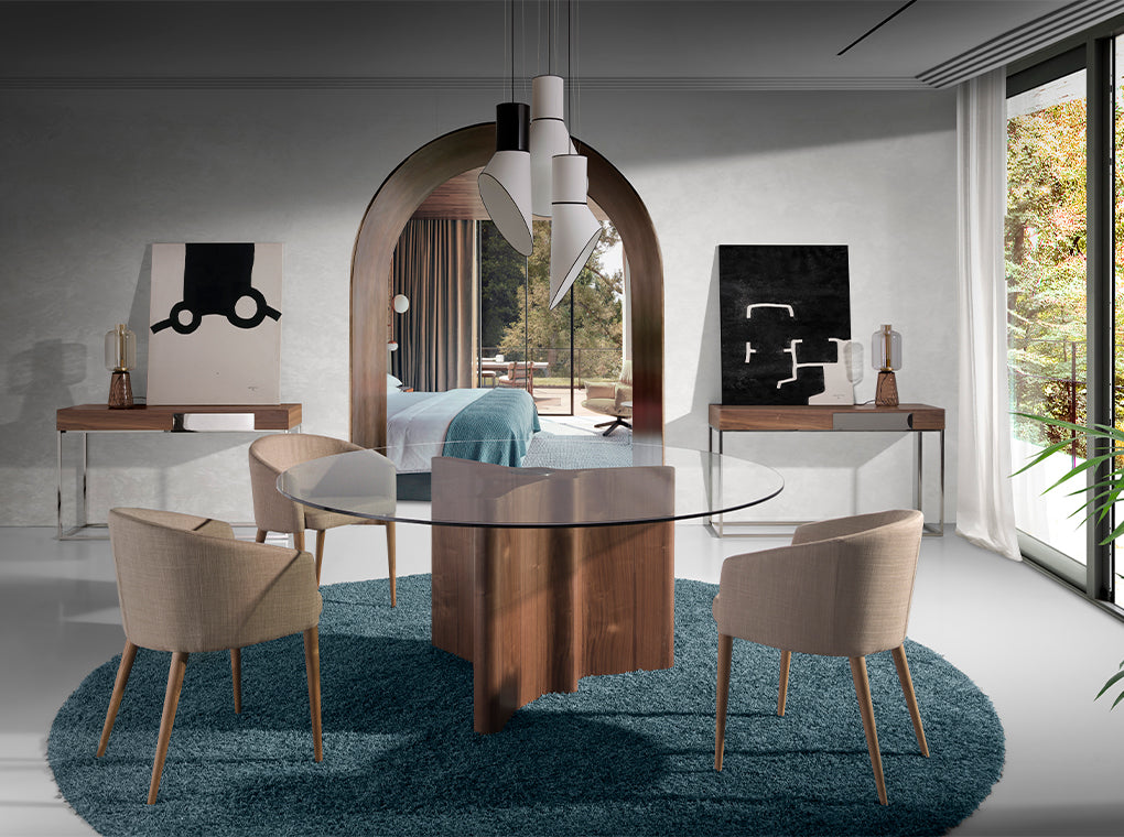 Consola din Nuc si Otel cu Sertar Lateral Angel Cerda