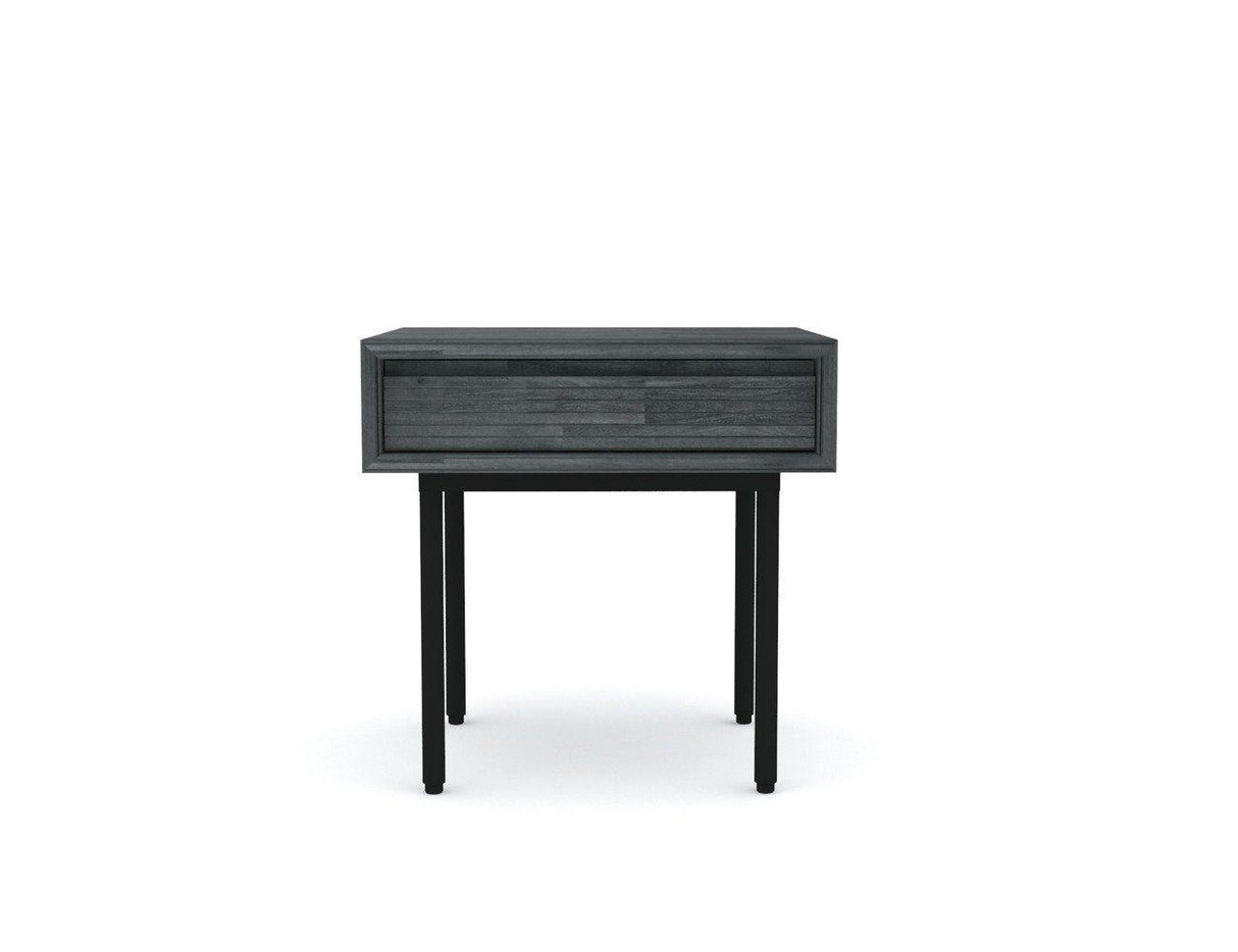 Noptiera Retro din Lemn de Acacia cu Manere Tundra Grey Livin Hill