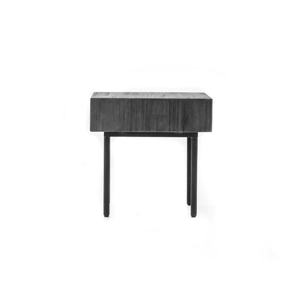 Noptiera Retro din Lemn de Acacia cu Manere Tundra Grey Livin Hill