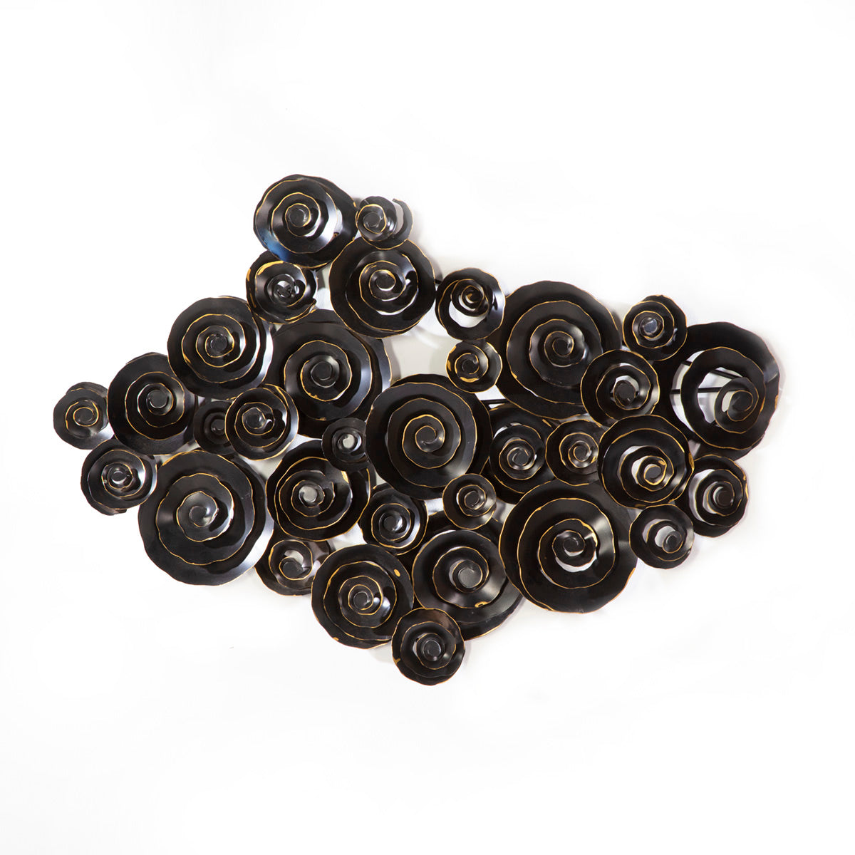 Sculptura din Metal Negru Auriu Thai Natura