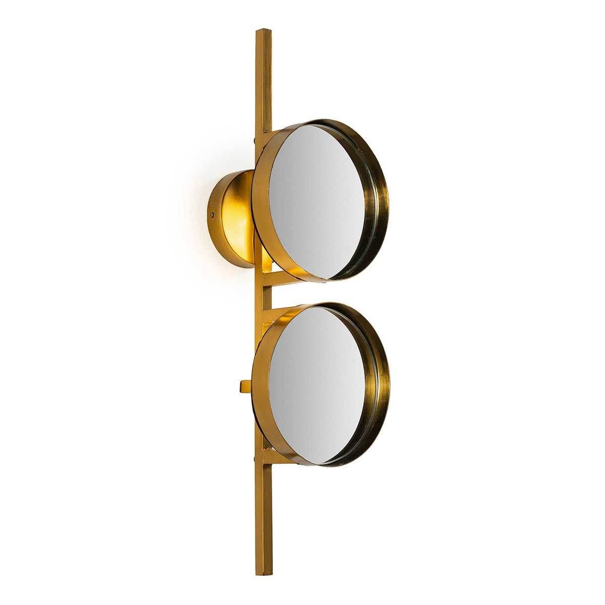 Aplica cu Oglinda Cadru din Metal Auriu Thai Natura