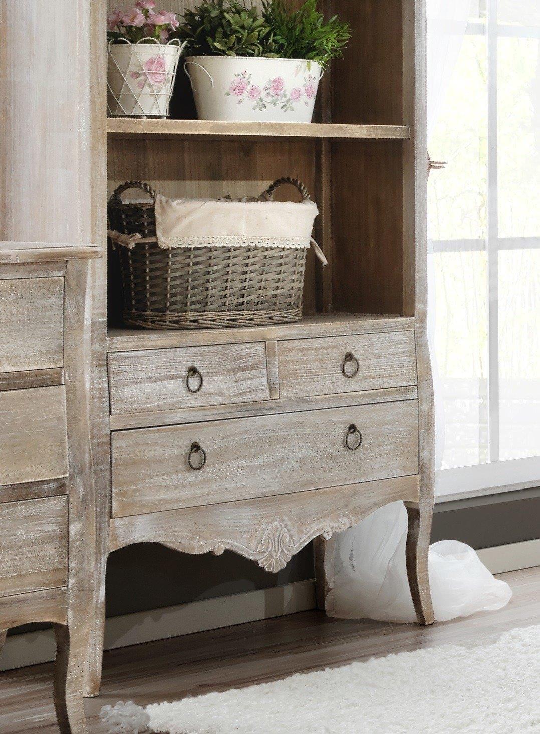 Biblioteca cu Picioare Sculptate din Lemn de Paulownia Livin Hill