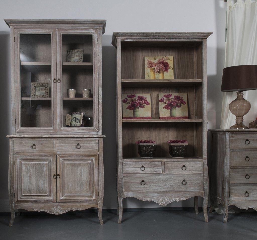 Biblioteca cu Picioare Sculptate din Lemn de Paulownia Livin Hill