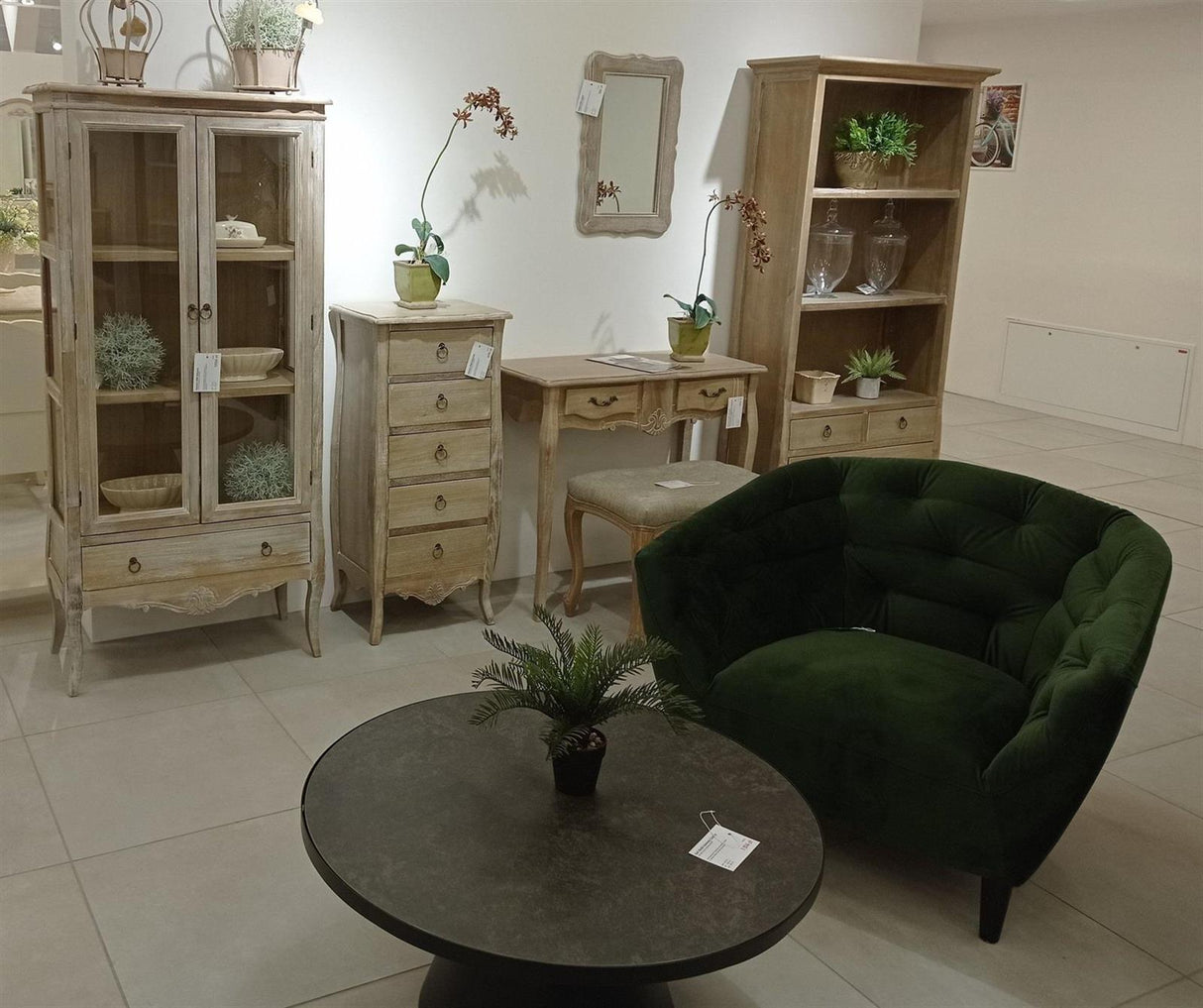 Biblioteca cu Picioare Sculptate din Lemn de Paulownia Livin Hill