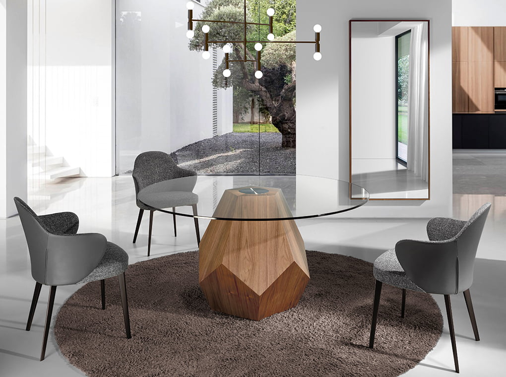 Oglindă de perete rectangulară din nuc natural, design modern 3213 Angel Cerdá