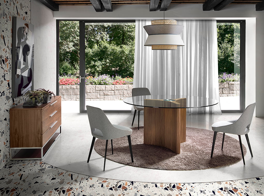 Comoda din Nuc si Otel cu 3 Sertare Angel Cerda