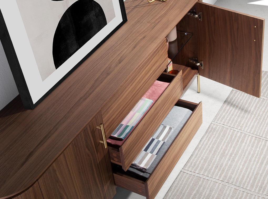 Comoda din Lemn de Nuc cu Suport Metalic Angel Cerda