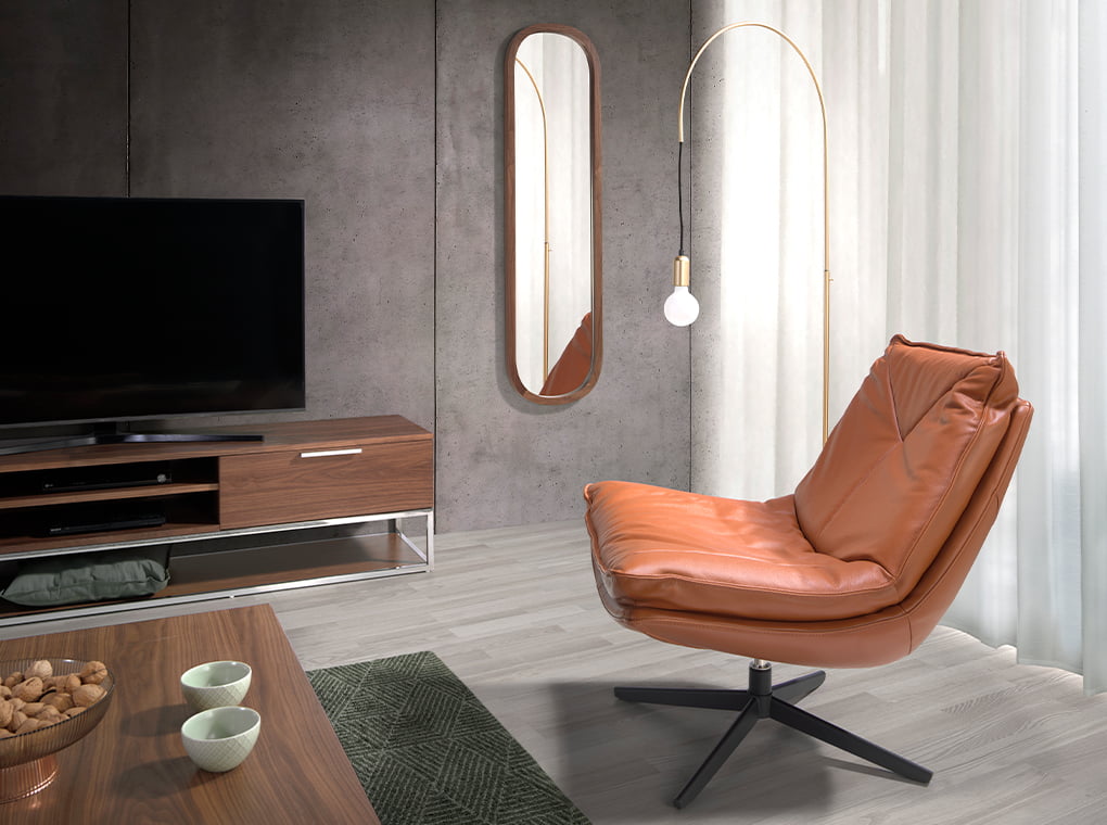 Oglindă de perete ovală din nuc natural 40x150 cm 3234 Angel Cerdá