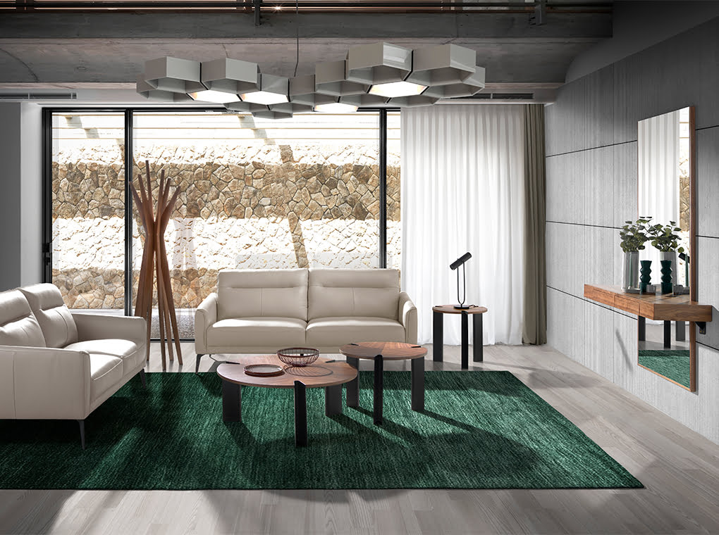 Oglindă de lux pentru hol cu mobilier integrat, furnir nuc natural și sertare soft-close 3235 Angel Cerdá
