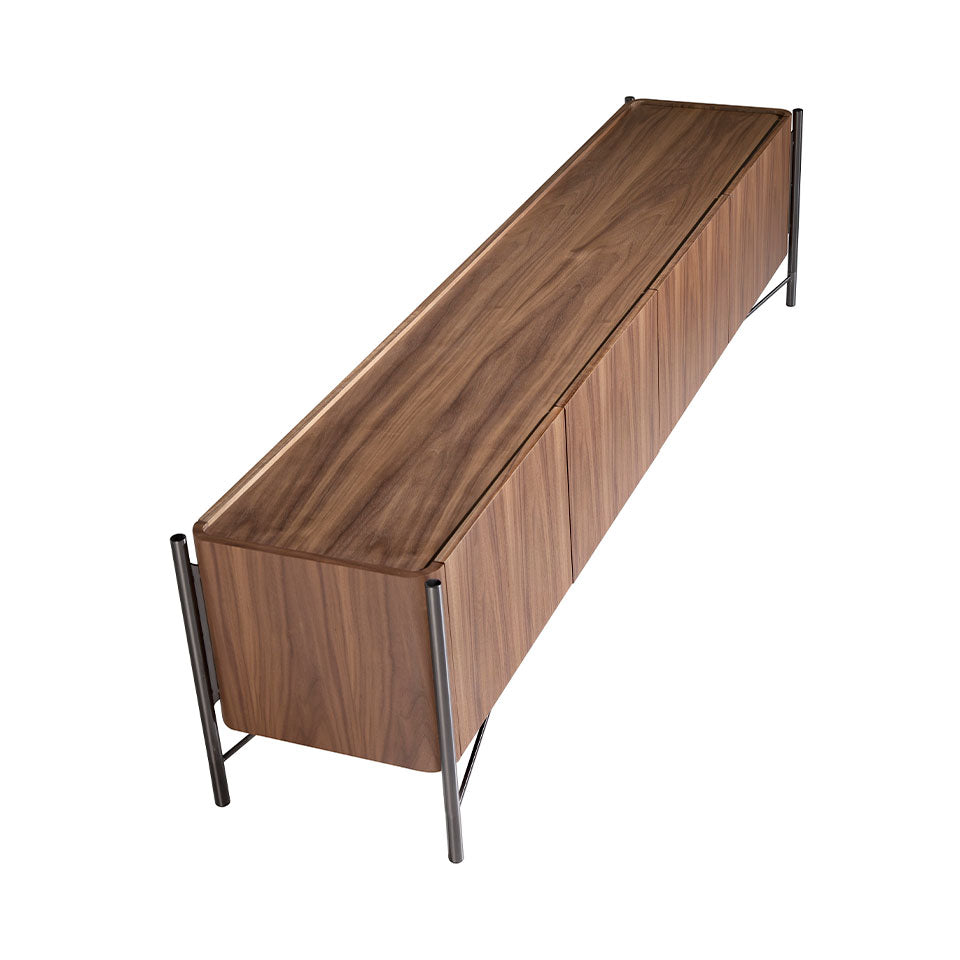 Comoda TV din Nuc cu Structura din Otel Inoxidabil Angel Cerda