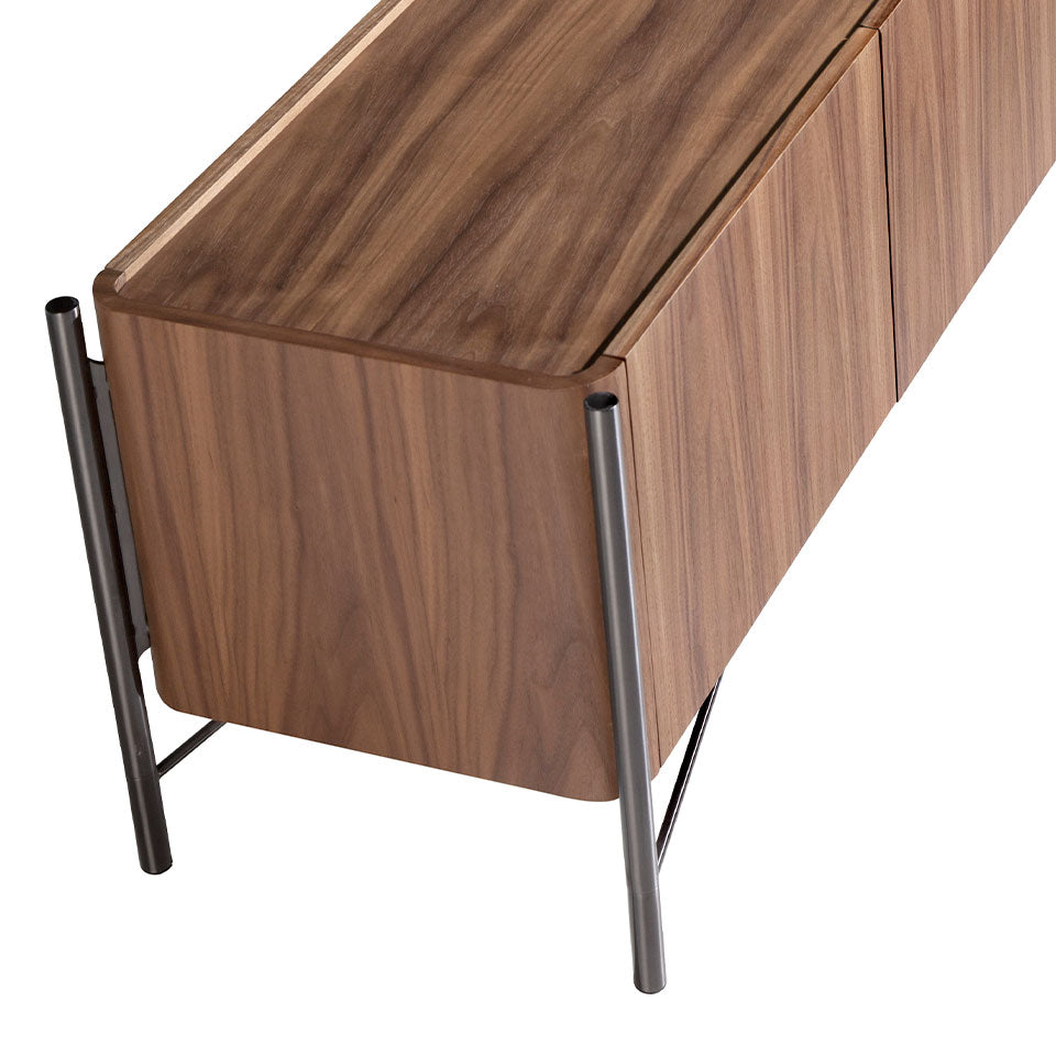 Comoda TV din Nuc cu Structura din Otel Inoxidabil Angel Cerda