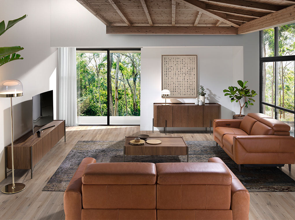 Comoda TV din Nuc cu Structura din Otel Inoxidabil Angel Cerda