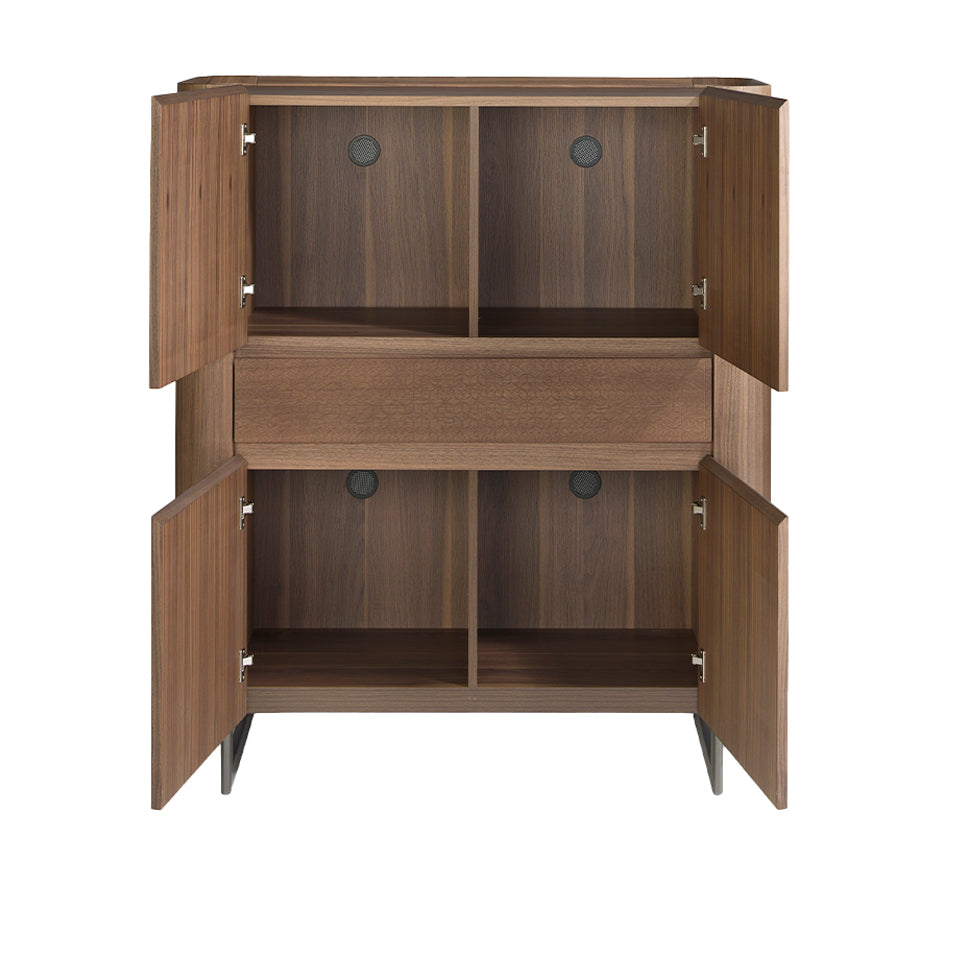 Comoda inalta din Nuc cu Suport Metalic Angel Cerda