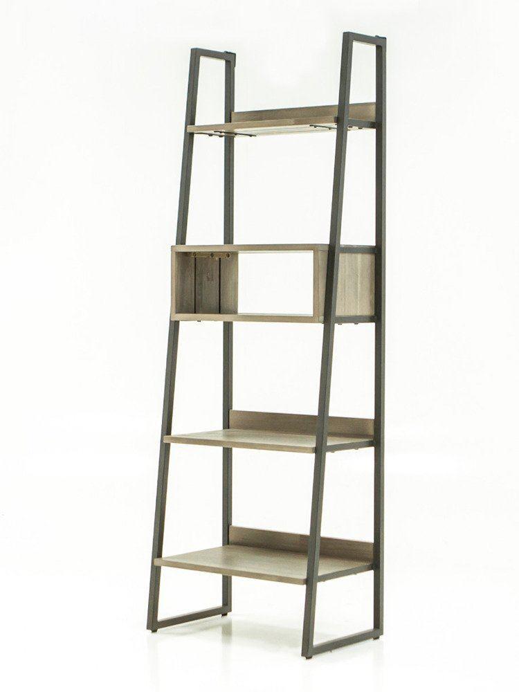 Biblioteca din Lemn de Acacia cu Picioare Metalice Livin Hill