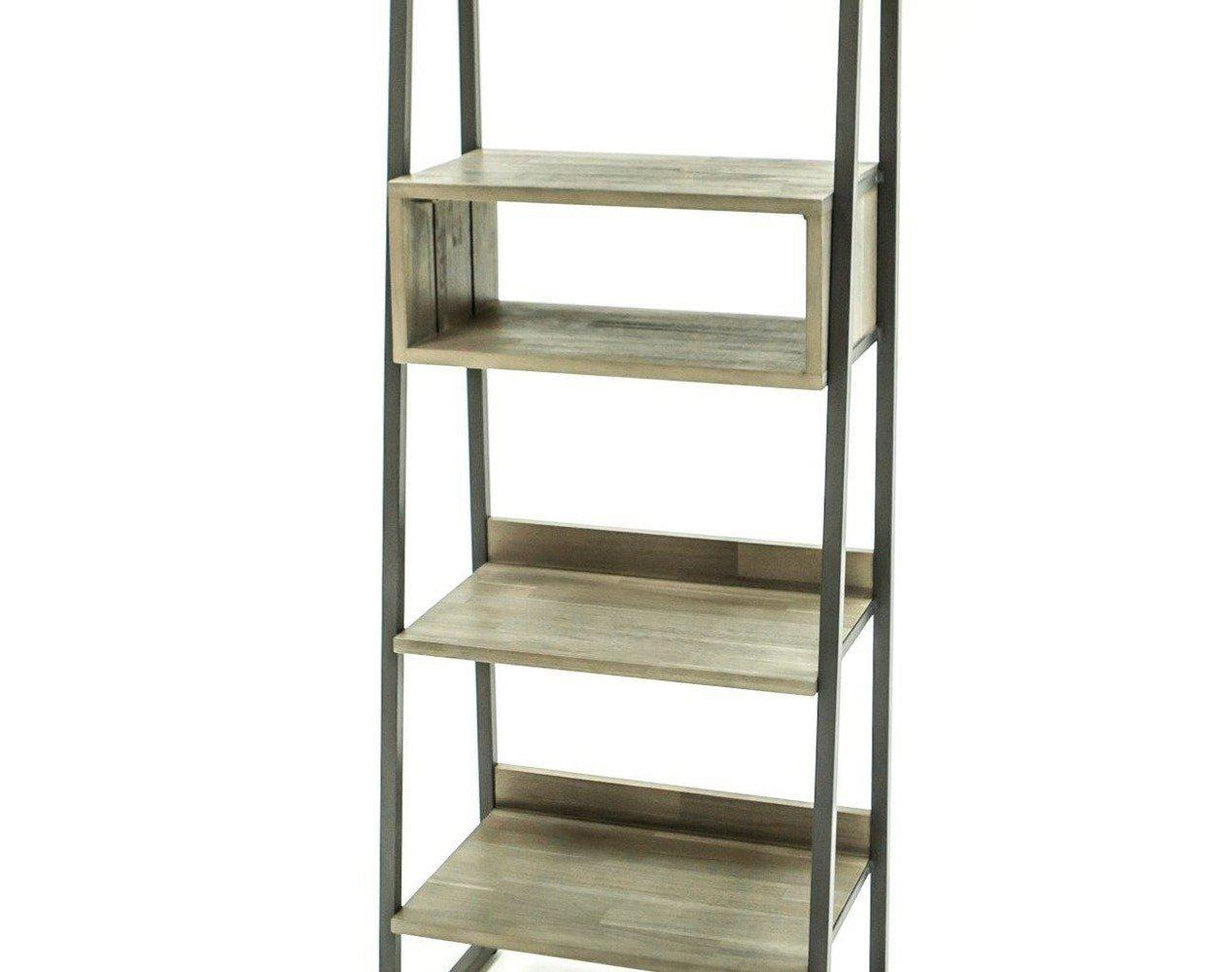 Biblioteca din Lemn de Acacia cu Picioare Metalice Livin Hill