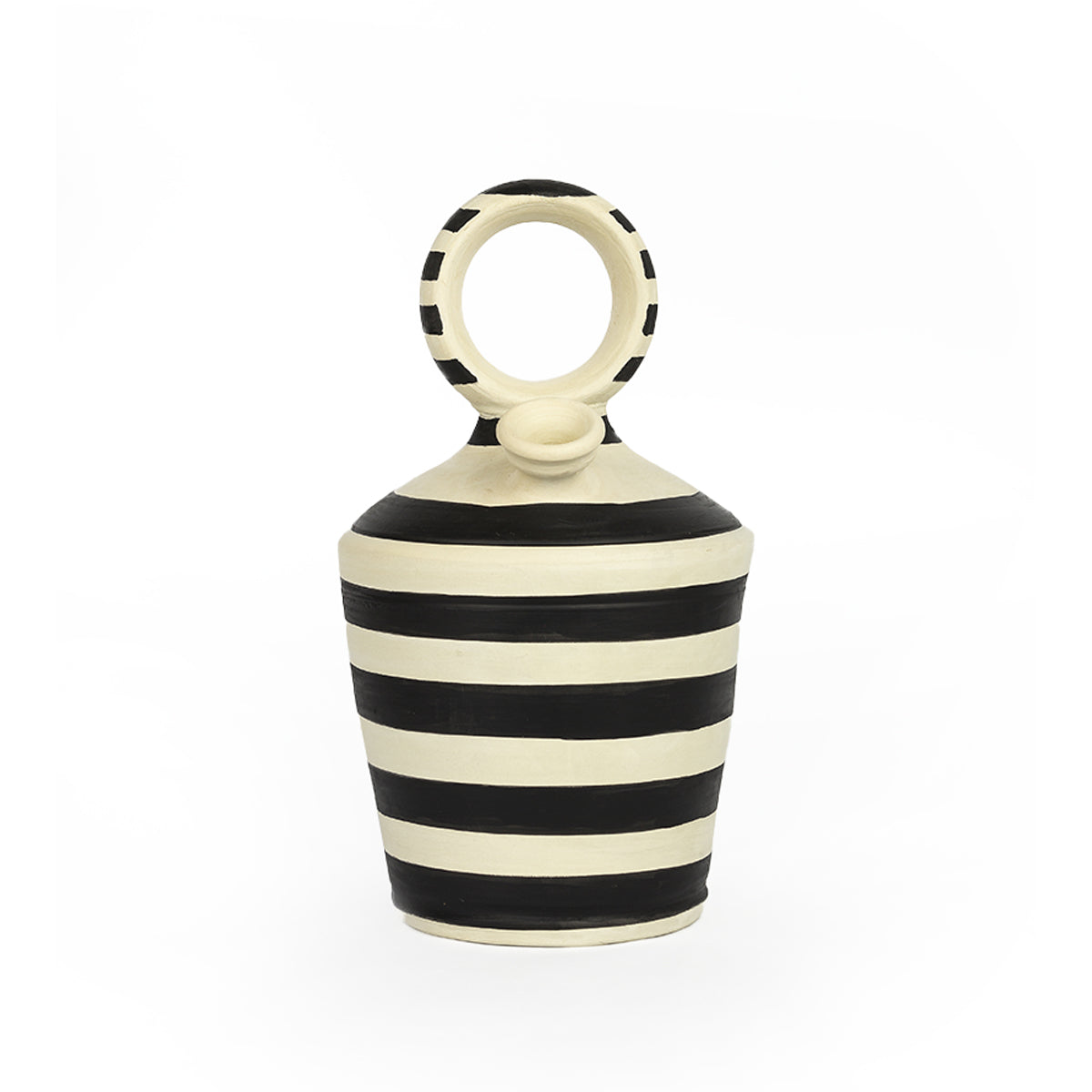 Vas din Lut Alb Negru Racorirea Apei Thai Natura