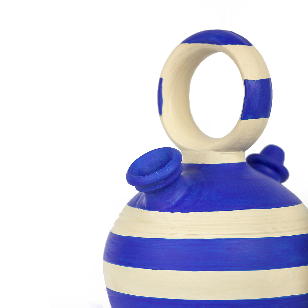 Vas din Lut Alb Albastru Bauturi Reci Thai Natura