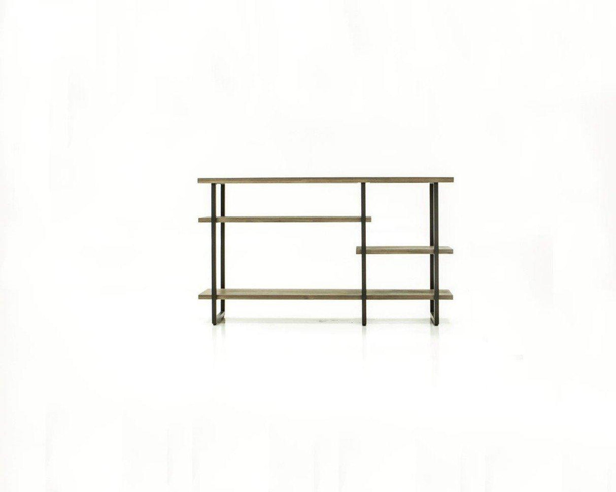 Biblioteca din Lemn Acacia cu Picioare Metalice Livin Hill