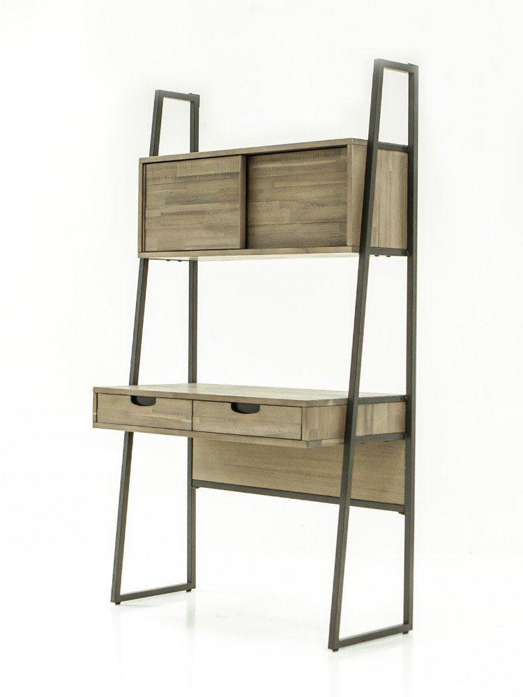 Birou din Lemn de Acacia Exotic cu Picioare Metalice Livin Hill