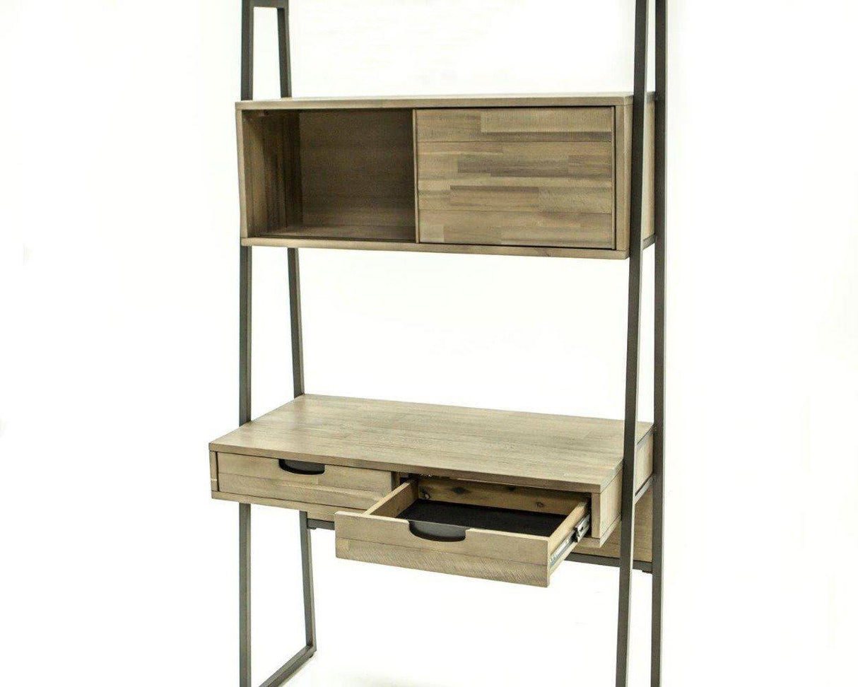 Birou din Lemn de Acacia Exotic cu Picioare Metalice Livin Hill