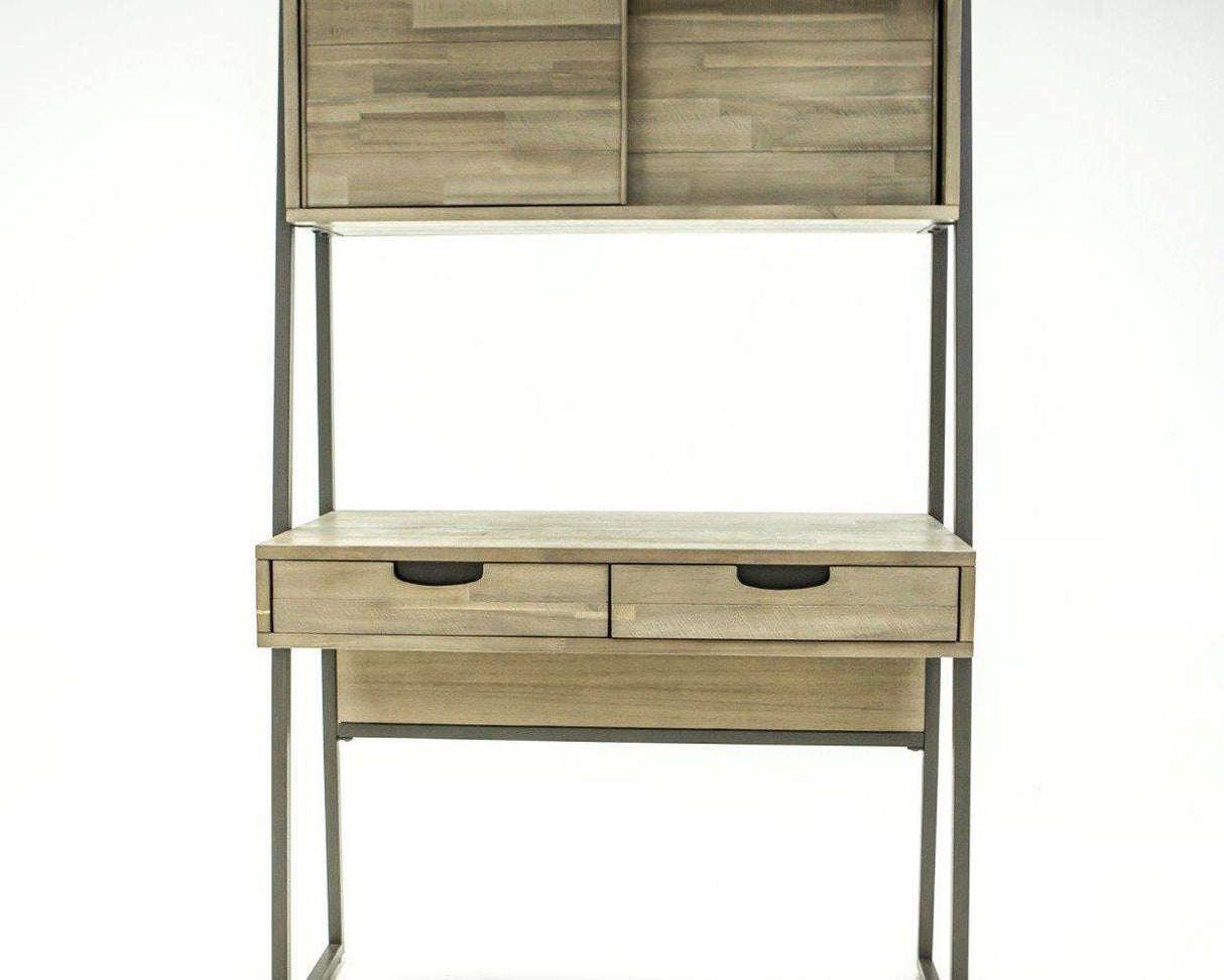 Birou din Lemn de Acacia Exotic cu Picioare Metalice Livin Hill