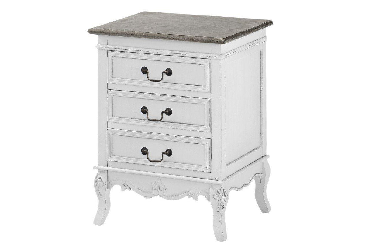 Noptiera Provensala cu Blat Inchis si Manere Metalice Livin Hill