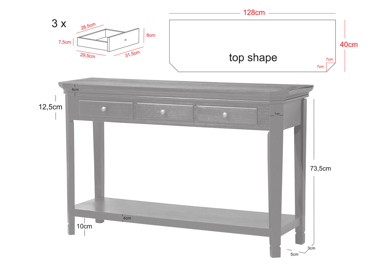 Consola din Stejar cu Suport Metalic Livin Hill