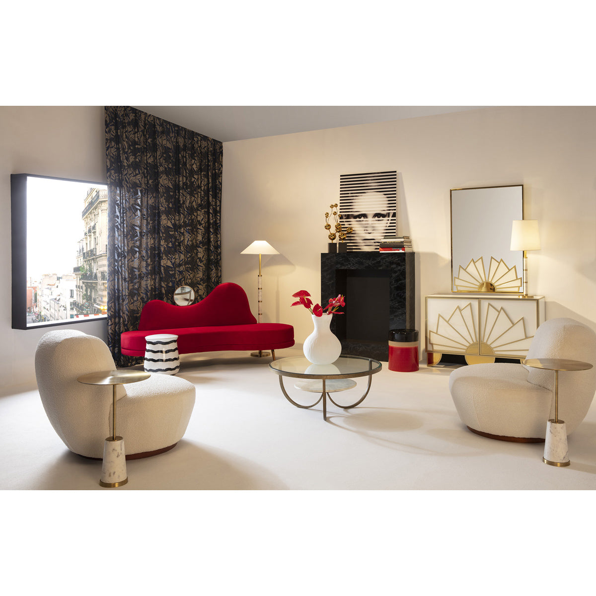 Oglinda cu Rama din Sticla Metal MDF Thai Natura