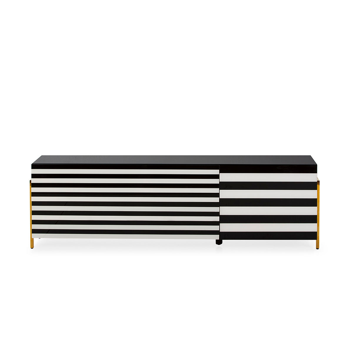 Comoda TV din Sticla cu Suport de Otel Thai Natura