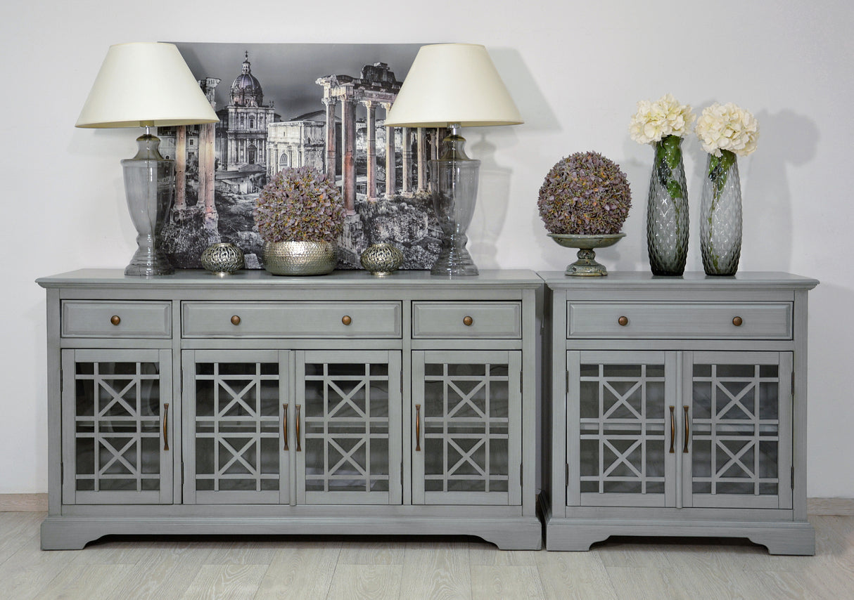 Comoda Lucia Albastru inchis din Lemn de Accacia Livin Hill