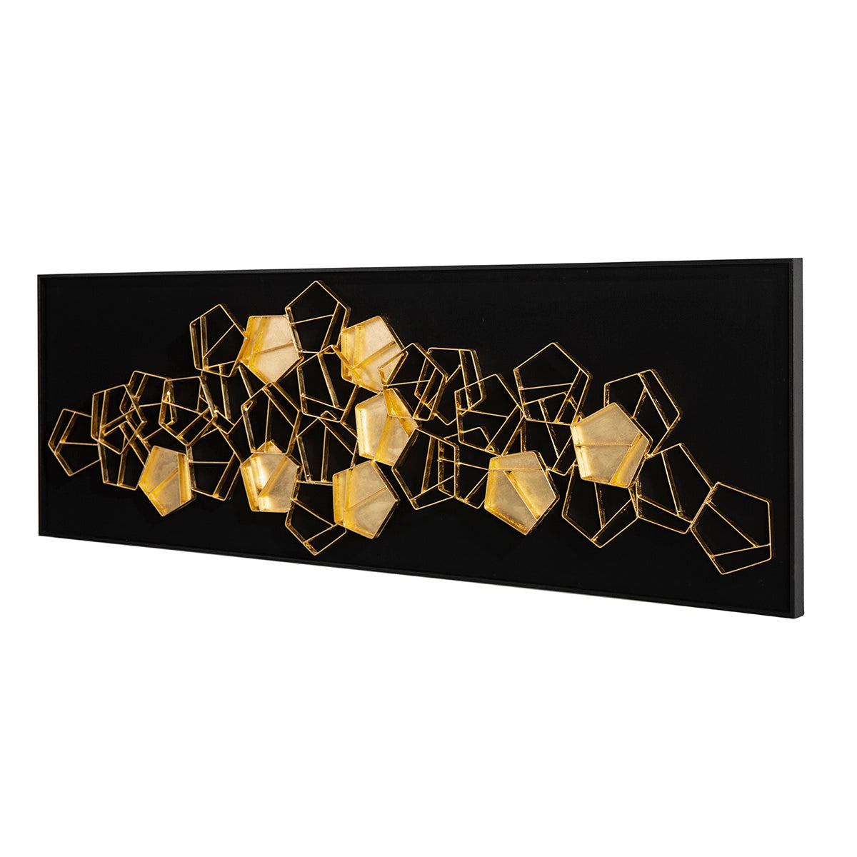 Tablou de Lemn Metal Auriu Pat Decor Thai Natura