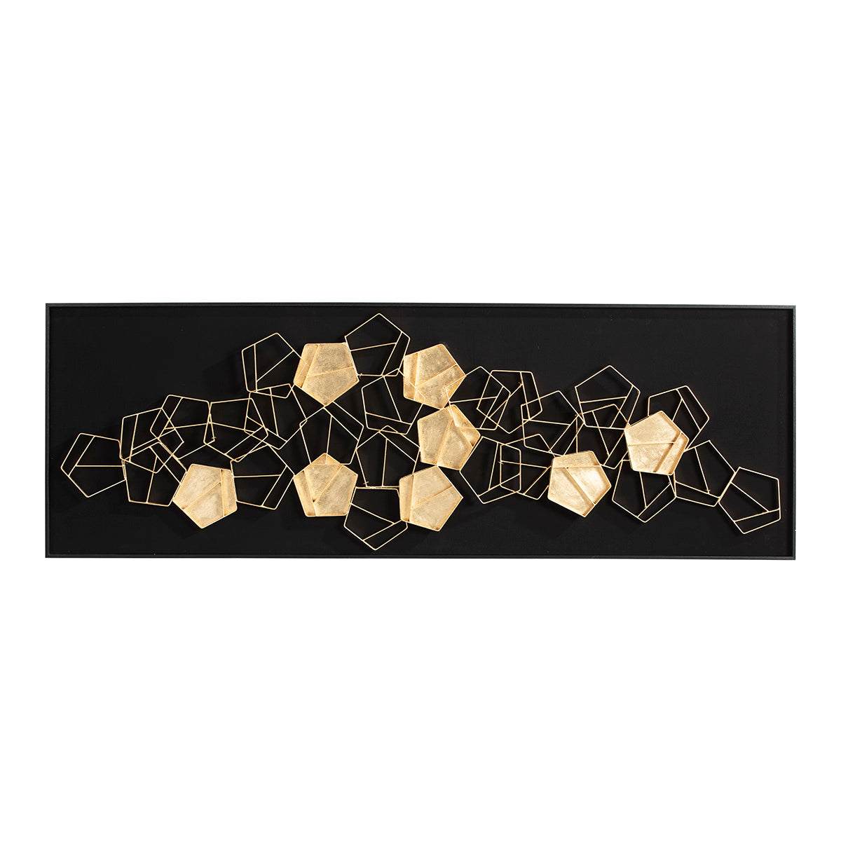 Tablou de Lemn Metal Auriu Pat Decor Thai Natura