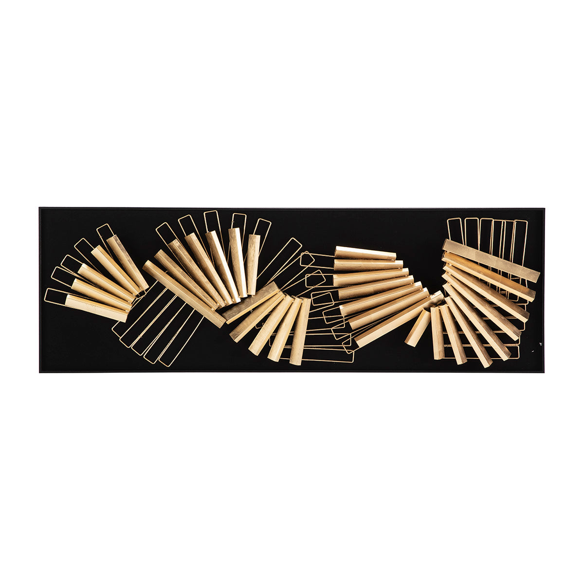 Tablou din Lemn de Stejar Metal Auriu Thai Natura