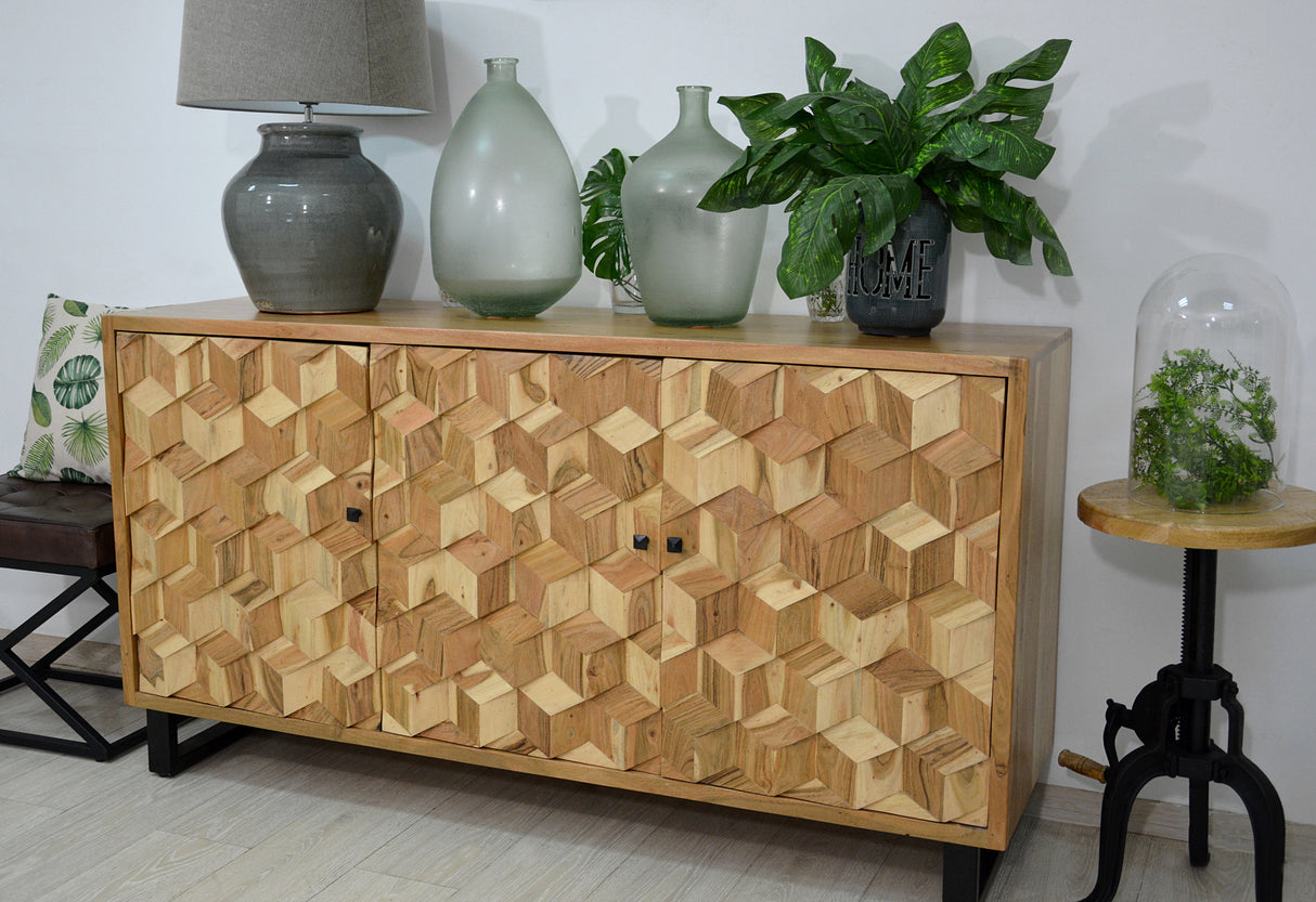 Masa Industriala cu Blat Reglabil din Lemn si Otel Livin Hill