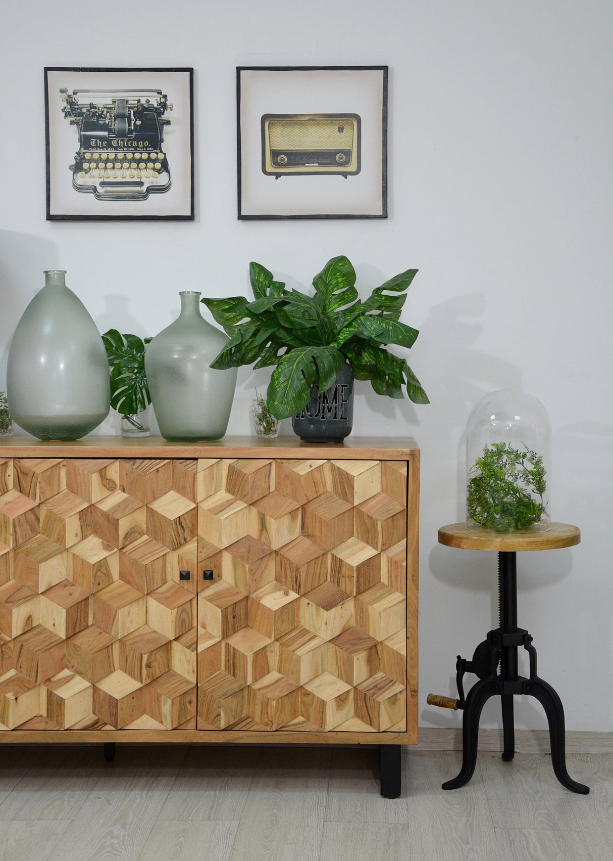 Masa Industriala cu Blat Reglabil din Lemn si Otel Livin Hill