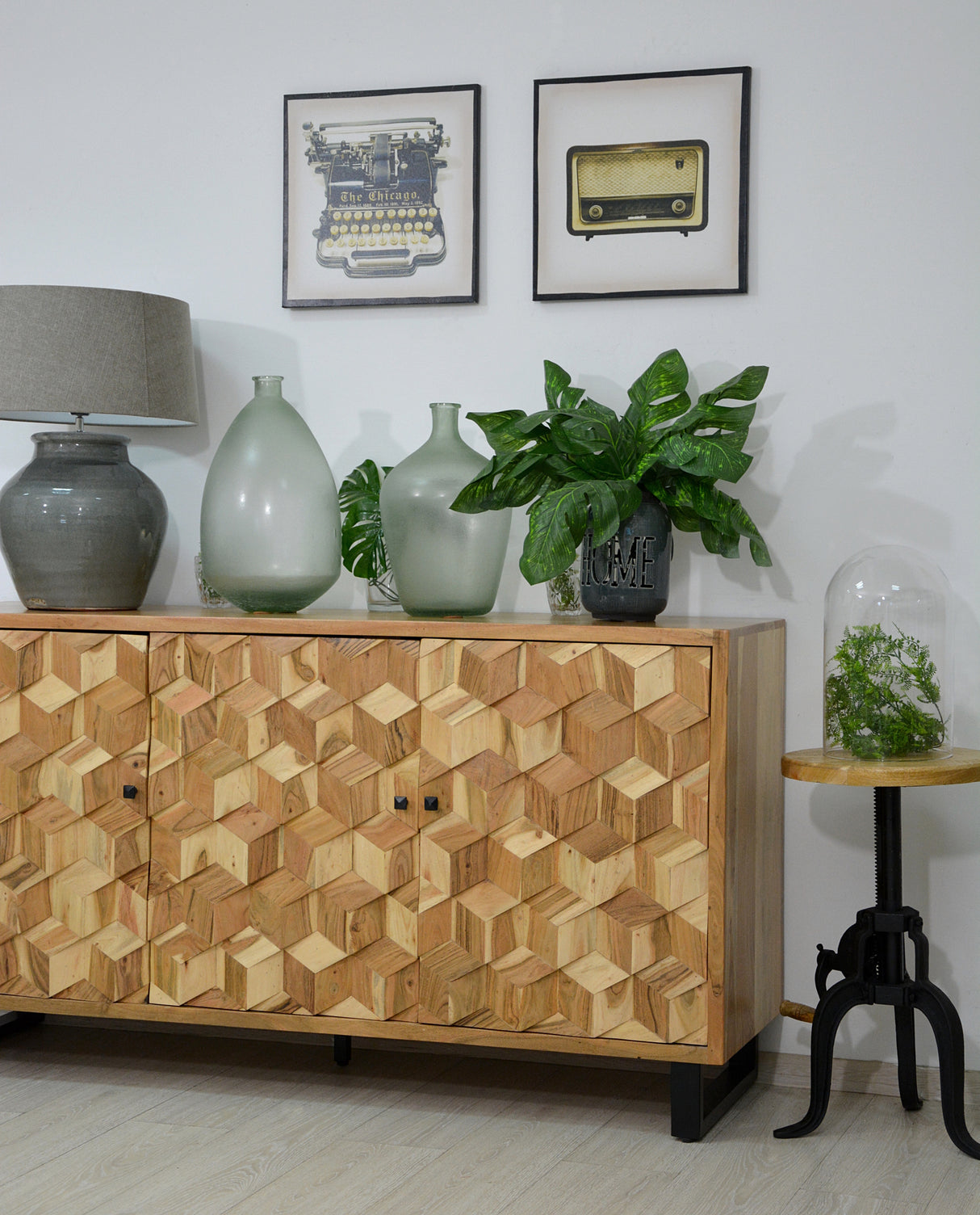 Masa Industriala cu Blat Reglabil din Lemn si Otel Livin Hill