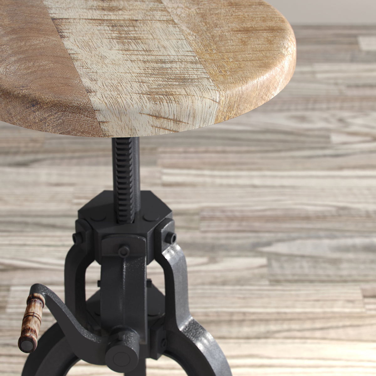 Masa Industriala cu Blat Reglabil din Lemn si Otel Livin Hill