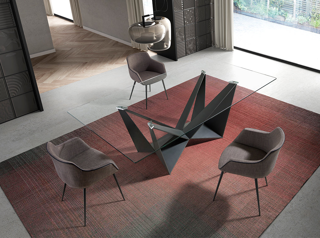 Scaun de Dining cu Brate Gri si Tiv Negru Angel Cerda