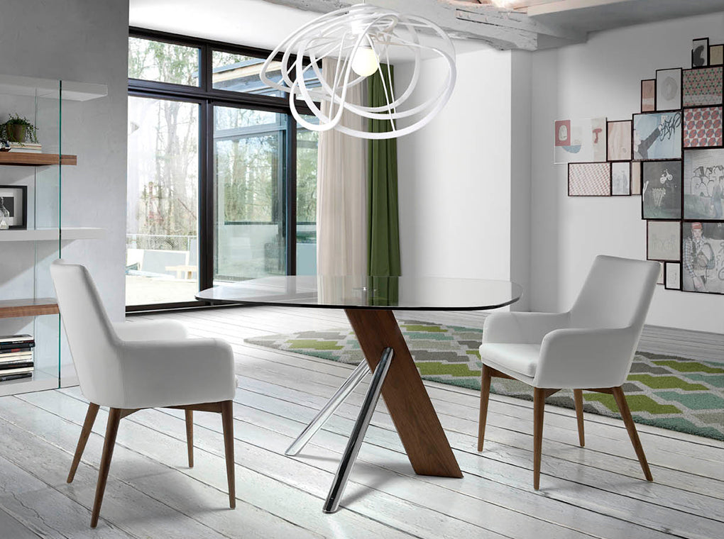 Scaun Tapitat cu Piele Ecologica Alba Angel Cerda