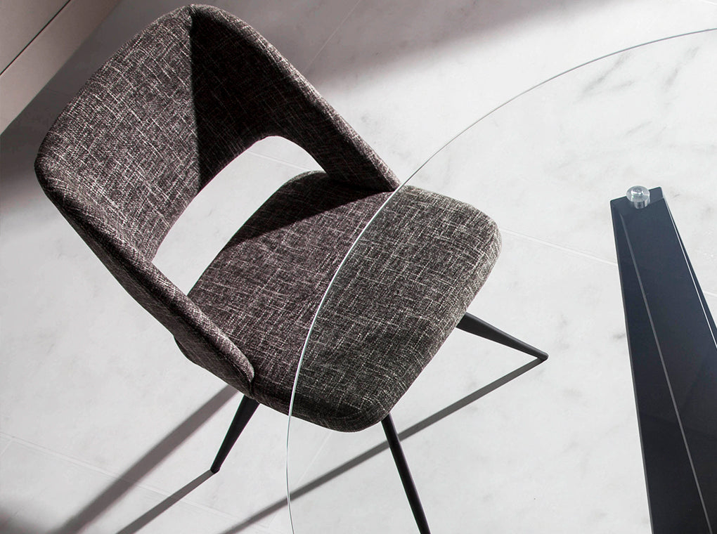 Scaun de Dining Tapitat in Material Gri Angel Cerda