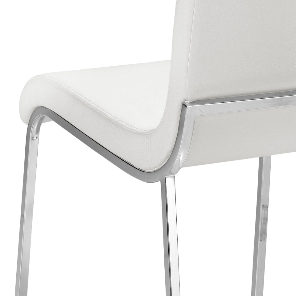 Scaun Tapitat cu Piele Ecologica Alba Angel Cerda