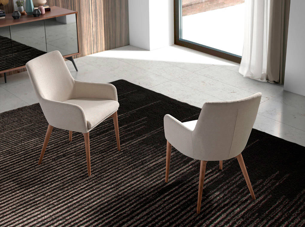 Scaun Tapitat cu Stofa Bej Angel Cerda