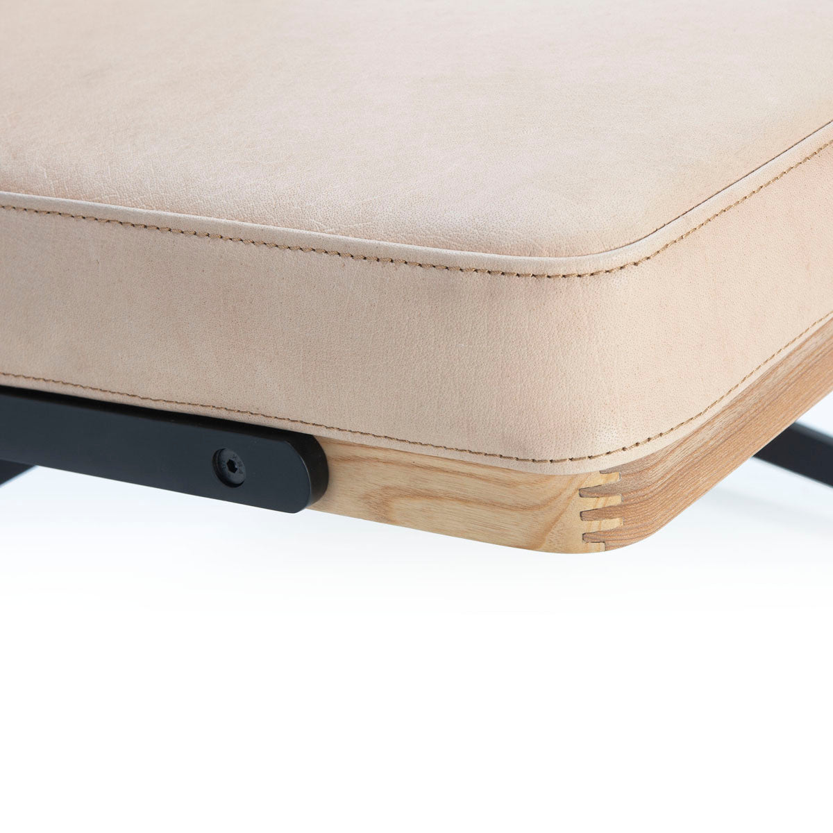 Fotoliu din Piele Crem cu Cadru Metalic Lemn Natural Thai Natura