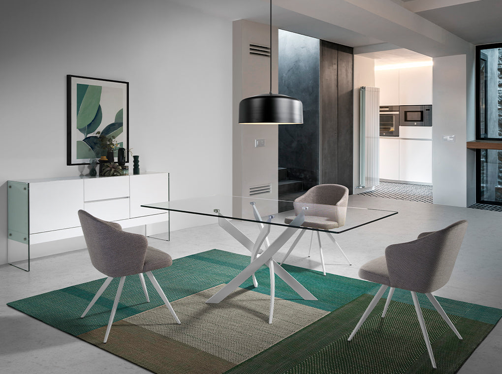 Scaun Julia Tapitat din Stofa Gri Angel Cerda