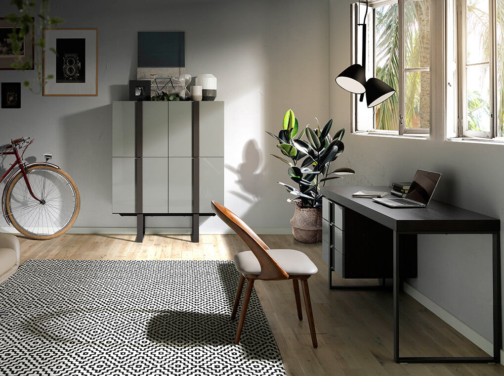 Scaun de Dining Tapitat in Piele Ecologica cu Structura din Lemn de Frasin Angel Cerda