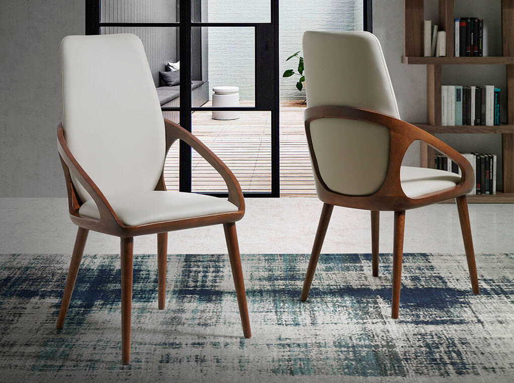 Scaun de Masa Tapitat cu Piele Ecologica Angel Cerda