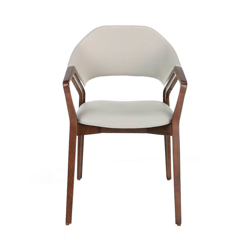 Scaun Dining din Nuc cu Piele Ecologica Angel Cerda